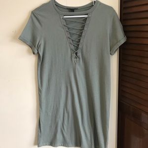 Olive Criss Cross T-Shirt Dress